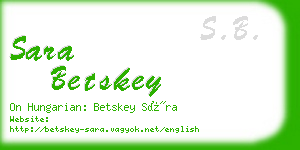 sara betskey business card